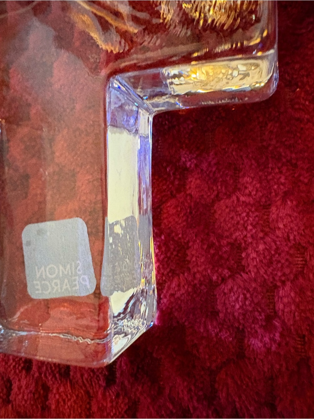 Simon Pearce Hand Blown Glass Cross Paperweight 5” w/ Box & Card Signed Sticker - Picture 6 of 15